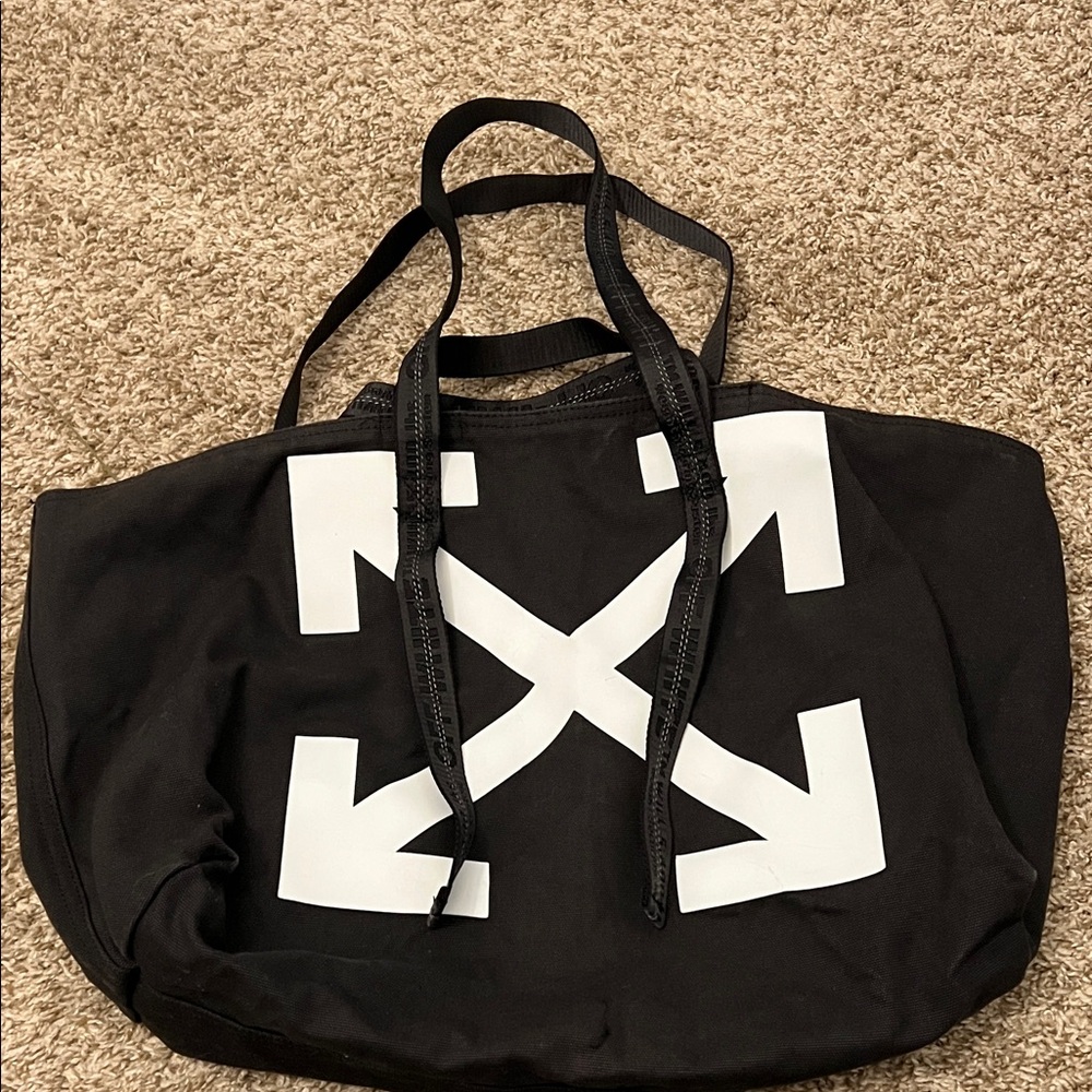 Off-White Black and White Arrows Duffel Bag